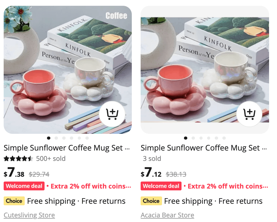 coffee mug set from AliExpress