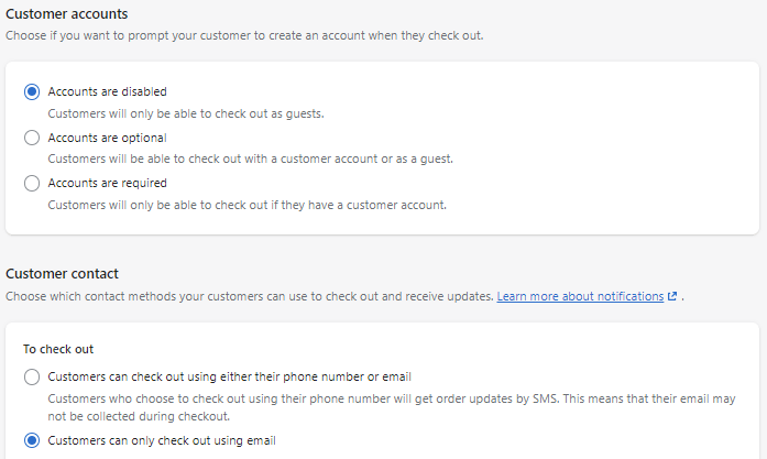 Shopify Dropshipping Store checkout settings