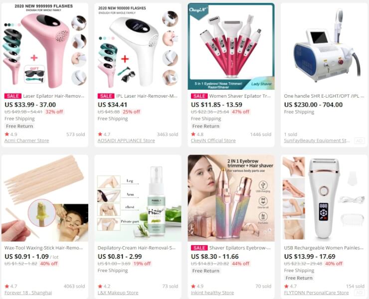hair removal dropshipping products