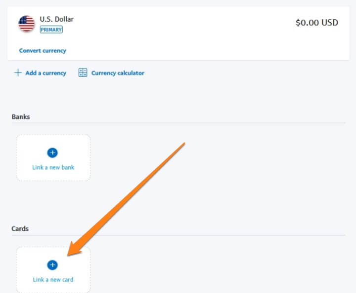 link new card paypal