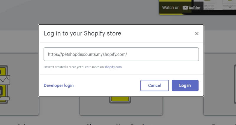 login shopify store snapchat ads