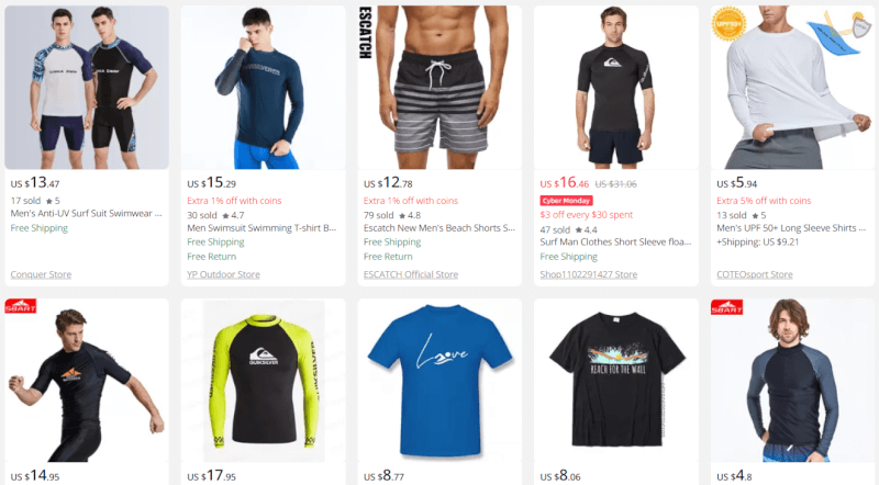 Men's swimming T-shirt dropshipping swimwear best-seller