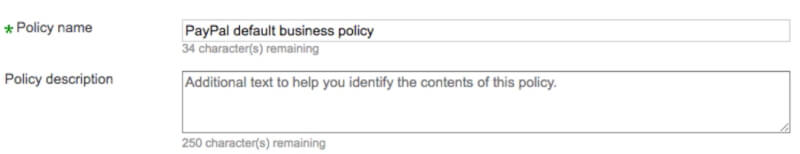 Payment Policy Setup Paypal