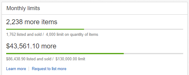 multiple ebay accounts selling limits 