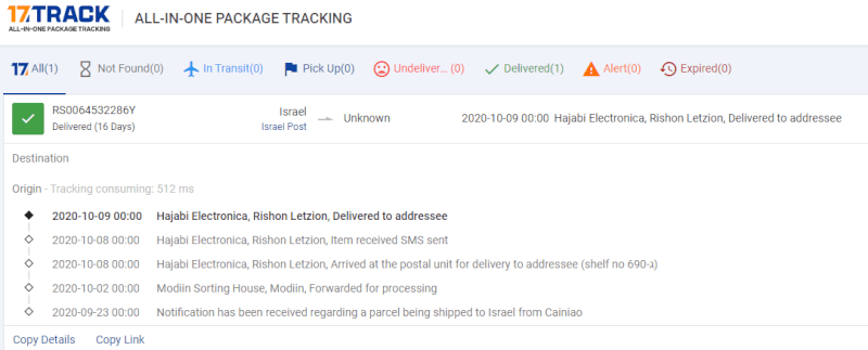 tracking aliexpress orders using 17 track