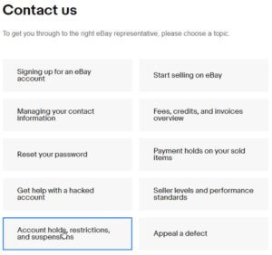ebay help reinstate suspended ebay account