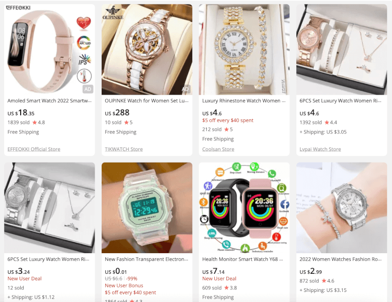 Jewelry and Accessories niche dropshipping products